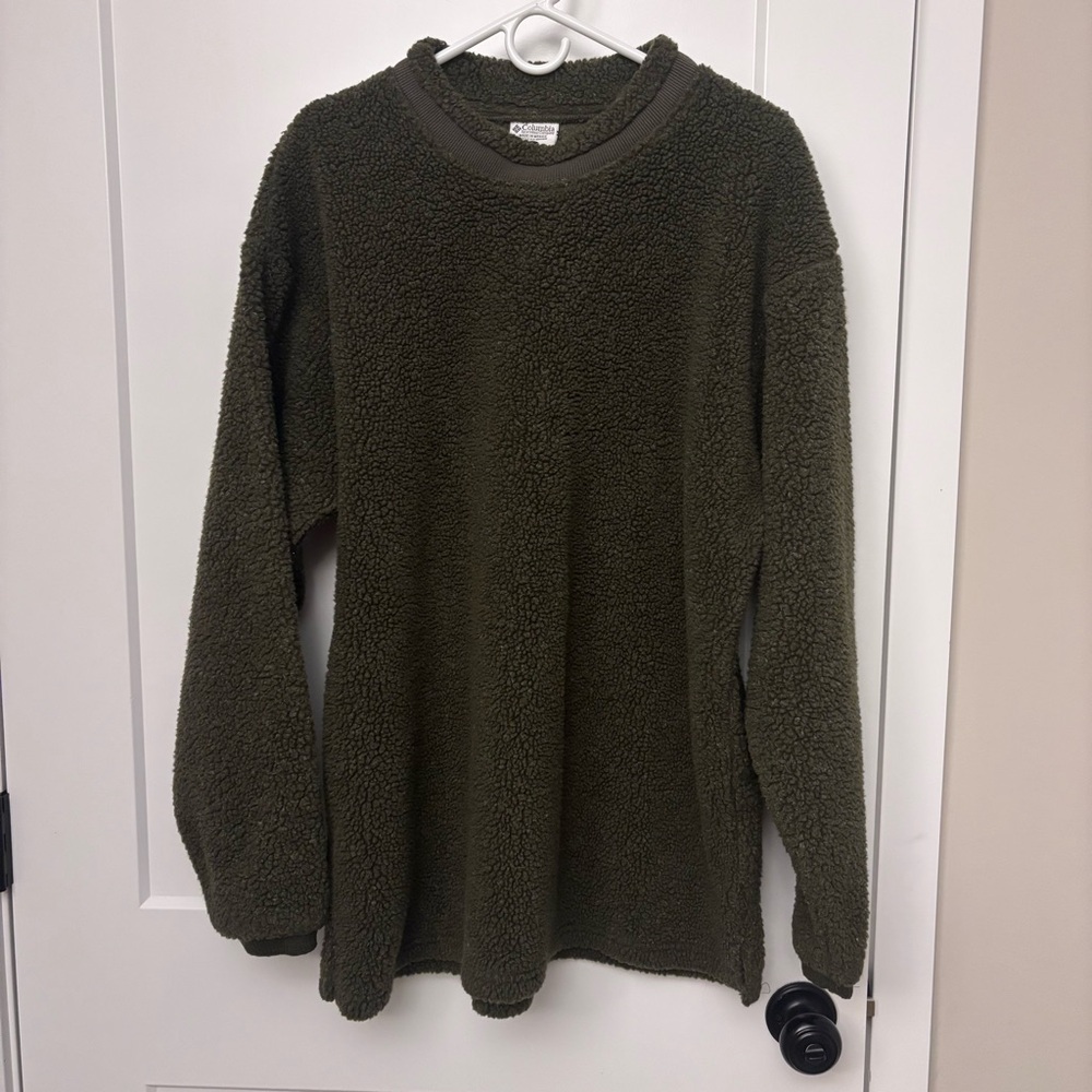 Columbia Forest Green Fleece Crew Neck Sweater